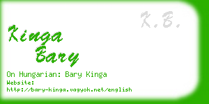 kinga bary business card